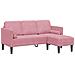 Divano da Giardino  con Panchina e Cuscini in Velluto Rosa a L, Divano 3 Posti  con Chaise L in Velluto Rosa Chiaro 160 cm, Panchina  Rosa 113x57x39 cm in Velluto - Foto miniatura 5