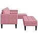 Divano da Giardino  con Panchina e Cuscini in Velluto Rosa a L, Divano 3 Posti  con Chaise L in Velluto Rosa Chiaro 160 cm, Panchina  Rosa 113x57x39 cm in Velluto - Foto miniatura 7