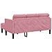 Divano da Giardino  con Panchina e Cuscini in Velluto Rosa a L, Divano 3 Posti  con Chaise L in Velluto Rosa Chiaro 160 cm, Panchina  Rosa 113x57x39 cm in Velluto - Foto miniatura 8