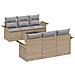 Set di divani da giardino  7 pezzi con cuscini beige in rattan sintetico, Divano da giardino  a 2 posti con ripostiglio e cuscini beige in rattan sintetico - Foto miniatura 1