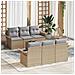 Set di divani da giardino  7 pezzi con cuscini beige in rattan sintetico, Divano da giardino  a 2 posti con ripostiglio e cuscini beige in rattan sintetico - Foto miniatura 2
