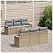 Set di divani da giardino  7 pezzi con cuscini beige in rattan sintetico, Divano da giardino  a 2 posti con ripostiglio e cuscini beige in rattan sintetico - Foto miniatura 3