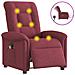 Poltrona Massaggiante Reclinabile Elettrica Rosso Vino Tessuto - Foto miniatura 1
