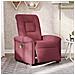 Poltrona Massaggiante Reclinabile Elettrica Rosso Vino Tessuto - Foto miniatura 2