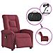 Poltrona Massaggiante Reclinabile Elettrica Rosso Vino Tessuto - Foto miniatura 9