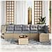 Set di Divani da Giardino  7 Pezzi con Cuscini Beige Polyrattan Acacia, Divano da Giardino 2 Posti  con Cuscini Beige Polyrattan - Foto miniatura 3