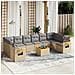 Set Divani da Giardino 11 pz con Cuscini Beige in Polyrattan - Foto miniatura 2