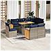 Set Divano da Giardino 9pz con Cuscini Grigio Polyrattan Acacia - Foto miniatura 2