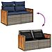 Set Divano da Giardino 9pz con Cuscini Grigio Polyrattan Acacia - Foto miniatura 7