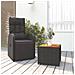 Set Mobili Giardino 2pz Nero Polyrattan e Legno Massello Acacia - Foto miniatura 2