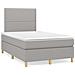 Letto a Molle Materasso e LED Grigio Chiaro 120x190 cm Tessuto - Foto miniatura 2