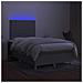 Letto a Molle Materasso e LED Grigio Chiaro 120x190 cm Tessuto - Foto miniatura 4