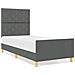 Struttura letto  grigia scura 100x200 cm in tessuto - Foto miniatura 4