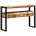 Tavolini Nero 120x33x75 cm Legno Massello di Mango e Metallo - Foto miniatura 3