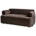 Divano 2 Posti Elva Tessuto Marrone Scuro - Foto miniatura 3
