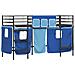 Struttura del Letto Loft per Bambini con Tendine Nero e Blu - Foto miniatura 4