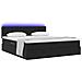 Letto con contenitore e LED con led Nero 160 x 200 cm Velluto - Foto miniatura 3