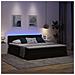 Letto con contenitore e LED con led Nero 160 x 200 cm Velluto - Foto miniatura 5