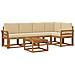 Set di divani con cuscino 6 pcs Naturale e Beige - Foto miniatura 1