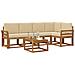 Set di divani con cuscino 6 pcs Naturale e Beige - Foto miniatura 3