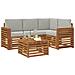 Set di divani da esterno 5 pcs Grigio Naturale e Chiaro - Foto miniatura 3