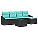 Set di divani con cuscino 6 pcs Nero polyrattan - Foto miniatura 1