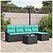 Set di divani con cuscino 6 pcs Nero polyrattan - Foto miniatura 2