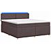 Letto box spring con materasso Marrone Scuro 200 x 200 cm - Foto miniatura 1