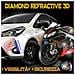 Adesivi Rifrangenti 3D Diamond Refractive Stickers, Rettangoli 5 x 2,5 cm, Arancione, 4 Pezzi - Foto miniatura 3