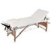 Lettino Pieghevole Da Massaggio Bianco Crema 3 Zone Con Telaio Legno - Foto miniatura 1