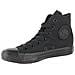 Scarpe Converse Uomo E Donna In Tela Total Black Alte Taglia 38 - 24,5 Cm - Foto miniatura 21