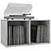 Contenitore per Vinili Grigio Cemento 71x34x36cm in Multistrato - Foto miniatura 3