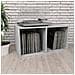 Contenitore per Vinili Grigio Cemento 71x34x36cm in Multistrato - Foto miniatura 1