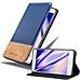 Custodia Compatibile Con Huawei P9 Lite In Blu Scuro Marrone - Coperchio Protettiva Con Chiusura Magnetica, Funzione Stand E Tasca Per Le Carte - Foto miniatura 1