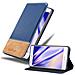 Custodia Compatibile Con Huawei P9 Lite In Blu Scuro Marrone - Coperchio Protettiva Con Chiusura Magnetica, Funzione Stand E Tasca Per Le Carte - Foto miniatura 4