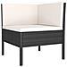 Set Divani da Giardino 9 pz con Cuscini in Polyrattan Nero - Foto miniatura 2