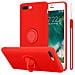 Custodia Compatibile Con Apple Iphone 8 Plus / 7 Plus / 7s Plus In Liquid Rosso - Coperchio Protettivo In Silicone Tpu Flessibile Con Anello - Foto miniatura 1