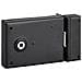 Serratura Orizzontale Da Applicare Con Quadro Maniglia 6mm, Richiamo Scrocco 1/2 Giro, Asse 45mm, 110x76mm, Nero - - Foto miniatura 1