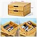 Contenitore 2 Cassetti Porta Cialde Capsule Caffe Bustine Te Tisane Legno Bambu - Foto miniatura 2