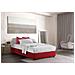 Letto Piazza E Mezza Rebecca, Letto Contenitore Con Rivestimento In Tessuto, 100% Made In Italy, Apertura Frontale, Con Materasso Cm 120x200 Incluso, Rosso - Foto miniatura 1