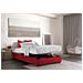 Letto Piazza E Mezza Rebecca, Letto Contenitore Con Rivestimento In Tessuto, 100% Made In Italy, Apertura Frontale, Con Materasso Cm 120x200 Incluso, Rosso - Foto miniatura 2