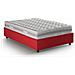 Letto Piazza E Mezza Rebecca, Letto Contenitore Con Rivestimento In Tessuto, 100% Made In Italy, Apertura Frontale, Con Materasso Cm 120x200 Incluso, Rosso - Foto miniatura 3