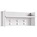 Mobile Da Ingresso Narciso, Mobile Appendiabiti Con 3 Ganci, Mensola Portaoggetti Da Ingresso, 100% Made In Italy, 90x29h34 Cm, Bianco - Foto miniatura 2