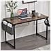 Scrivania Tavolo Porta Pc Legno Metallo Con Organizer Design Industriale Brown - Foto miniatura 1