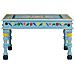 Tavolino Salotto Turchese Dipinto A Mano Legno Massello Mango - Foto miniatura 2