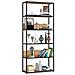 Scaffale stile loft con ripiani in legno, 6 ripiani, 80x32x192 cm, Colore Nero e Quarcia Craft - Foto miniatura 1