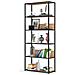 Scaffale stile loft con ripiani in legno, 6 ripiani, 80x32x192 cm, Colore Nero e Quarcia Craft - Foto miniatura 2