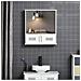 Mobiletto Bagno Pensile Con Antine A Specchio, 55x17.5x60cm - Bianco - Foto miniatura 3