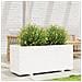 Fioriera Da Giardino Bianca 110x40x49,5 Cm Legno Massello Pino - Foto miniatura 3