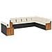 Set Divani Da Giardino 10pz Con Cuscini In Polyrattan Nero - Foto miniatura 2